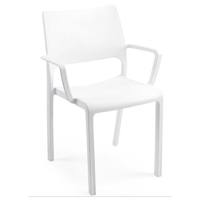 SEDIA TRAMONTANA BIANCO IMPILABILE IN POLIPROPILENE PER ESTERNO E INTERNO