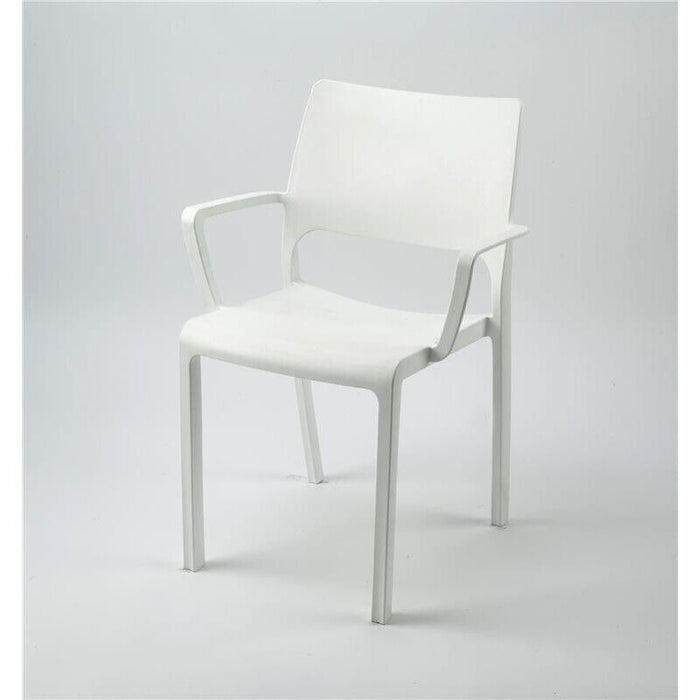 SEDIA TRAMONTANA BIANCO IMPILABILE IN POLIPROPILENE PER ESTERNO E INTERNO