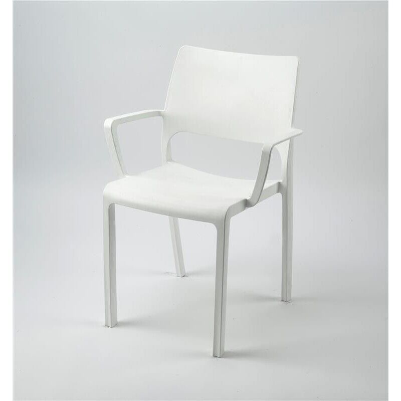 SEDIA TRAMONTANA BIANCO IMPILABILE IN POLIPROPILENE PER ESTERNO E INTERNO