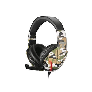 TECHMADE CUFFIE GAMING MULTIMEDIALI CAMO MILITARE VERDE PC CONSOLLE SMARTPHONE