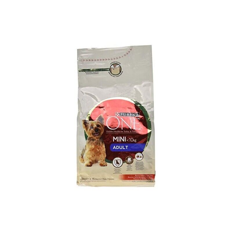 PURINA ONE MINI ACTIVE CROCCHETTE PER CANI TAGLIA SMALL CON MANZO E RISO 1,5 KG