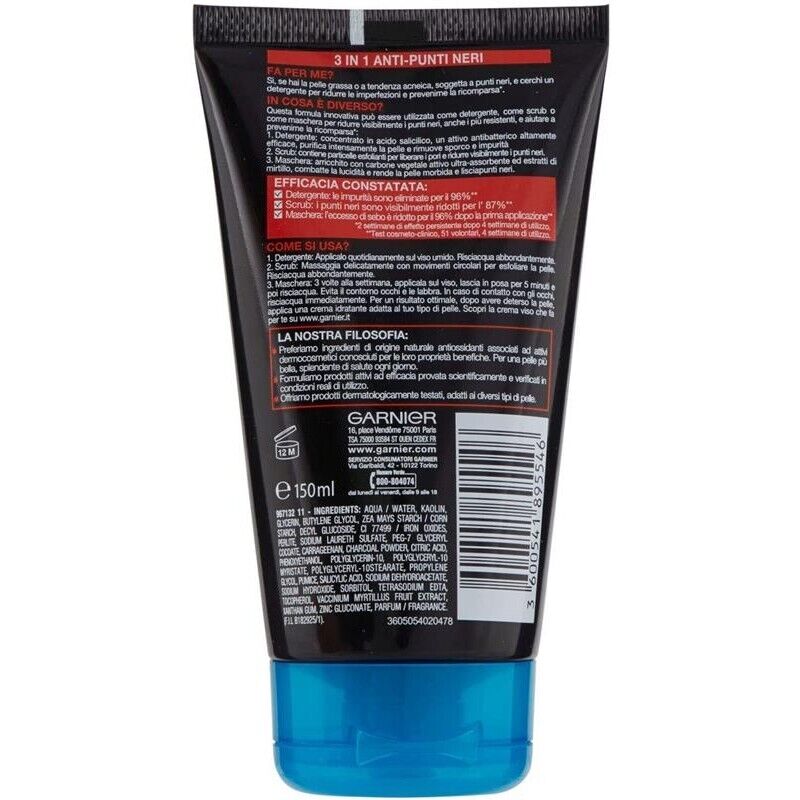 GARNIER GEL PURE 3IN1 150 ML ANTI PUNTI NERI