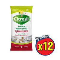 SET 12 CITROSIL SALVIETTE IGIENIZZANTI MULTIUSO UMIDIFICATE LIMONE