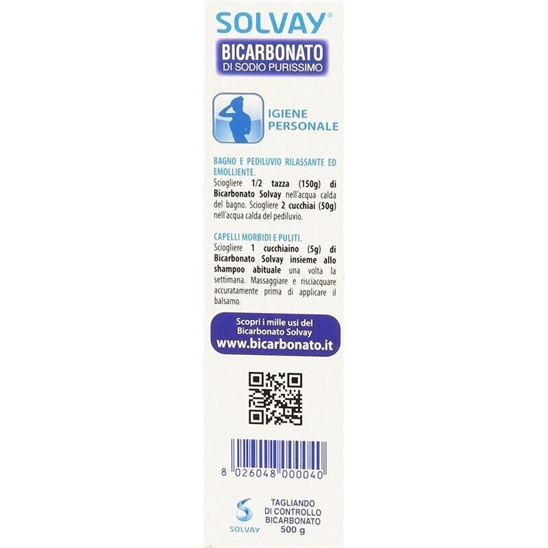 SOLVAY BICARBONATO DI SODIO PURISSIMO 500 GR