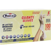 MAURY'S GUANTI IN LATTICE IN CONFEZIONE DA 100 PEZZI TAGLIA S