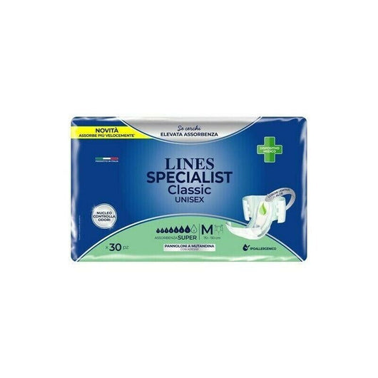 LINES SPECIALIST CLASSIC UNISEX PER INCONTINENZA FORMATO DA 30 PEZZI TAGLIA M