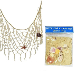 MAURY'S  RETE DECORATIVA LINEA MARINA CON CONCHIGLIE 250 X 150 CM