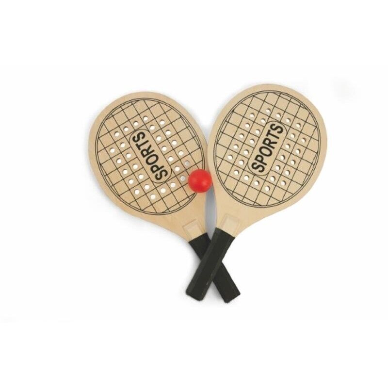 MAURY'S SET 2 RACCHETTONI DA SPIAGGIA IN LEGNO + PALLINA