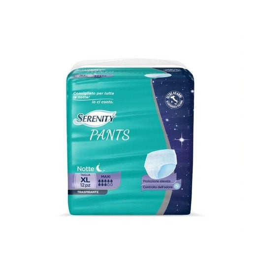 SERENITY PANTS NOTTE MUTANDINA ASSORBENTE TRASPIRANTE TAGLIA XL 12 PZ