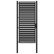 Cancello da Giardino con Serratura-Porta da giardino Nero 100x200 cm in Alluminio