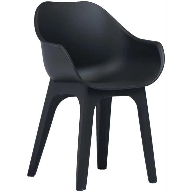 GHIBLI SEDIA POLTRONA IN PLASTICA 55 X 50,5 X H81 CM ANTRACITE