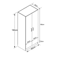 ARMADIO LEOPOLD A 2 ANTE IN LEGNO DI OLMO 80 X 52 X H 180 CM