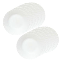 SET 12 PIATTI PIANI PRIMA IN VETRO TEMPERATO BIANCO DA 26 CM