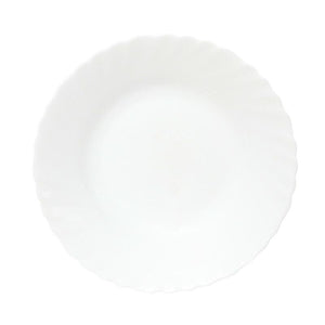 SET DI 12 PIATTI FONDI PRIMA IN VETRO TEMPERATO BIANCO DA 23 CM