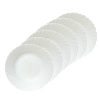 SET DA 6 PIATTI PIANI PRIMA IN VETRO TEMPERATO BIANCO 26 CM