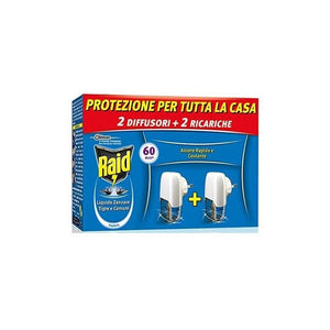 RAID LIQUIDO ELETTRICO ANTIZANZARE IN SET DA 2 DIFFUSORI CON RICARICA