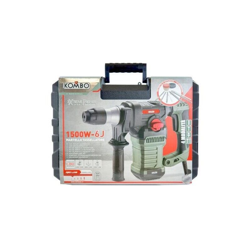 KOMBO MARTELLO TASSELLATORE IN VALIGETTA DA 1500 W CON 4 FUNZIONI