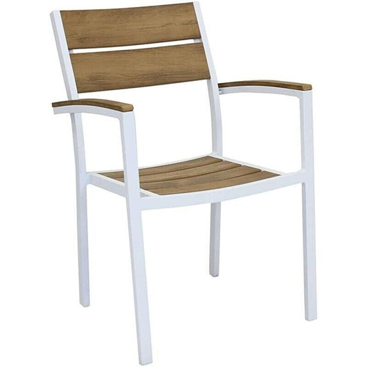 SET TAVOLO CAYMAN ALLUNGABILE CON 6 POLTRONE IN TEAK BIANCO E NATURALE