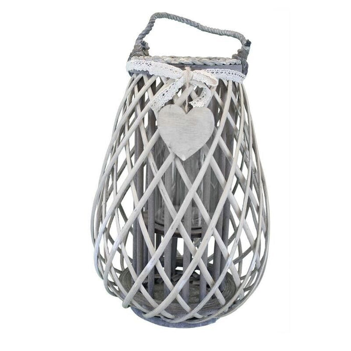 LANTERNA MIREILLE IN VIMINI GRIGIO