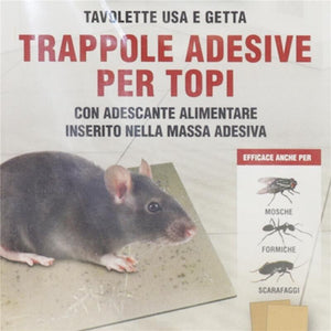 TRAPPOLE ADESIVE PER TOPI IN CONFEZIONE DA 2 PEZZI USA E GETTA