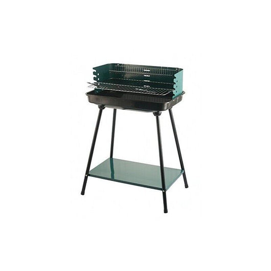 BARBEQUE RETTANGOLARE IN ACCIAIO 58X38XH82 VERDE CON RIPIANO