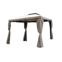 AULUS GAZEBO DA GIARDINO 3 X 3 MT IN ALLUMINIO COMPLETO DI PARETI LATERALI