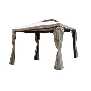 AULUS GAZEBO DA GIARDINO 3 X 3 MT IN ALLUMINIO COMPLETO DI PARETI LATERALI