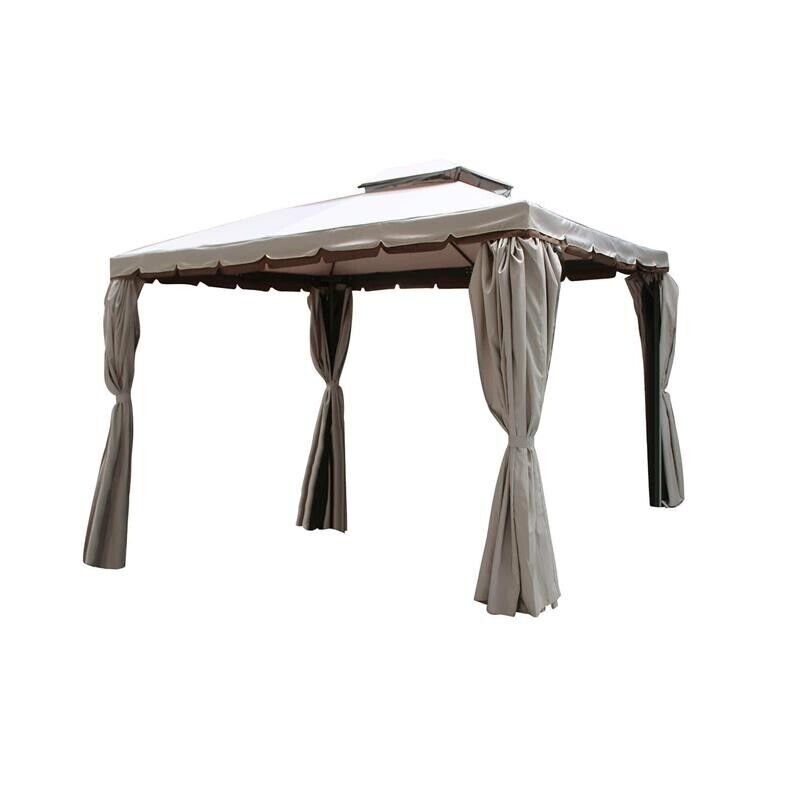 AULUS GAZEBO DA GIARDINO 3 X 3 MT IN ALLUMINIO COMPLETO DI PARETI LATERALI