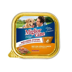 SET 18 CONFEZIONI MIGLIOR CANE PATE' CON VITELLO E CAROTE 300 GRAMMI