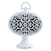 OROLOGIO DA APPOGGIO LUDOVIC TONDO IN FERRO BIANCO 16,5 X 8,5 X H22,5 CM