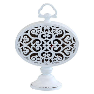 OROLOGIO DA APPOGGIO LUDOVIC TONDO IN FERRO BIANCO 16,5 X 8,5 X H22,5 CM