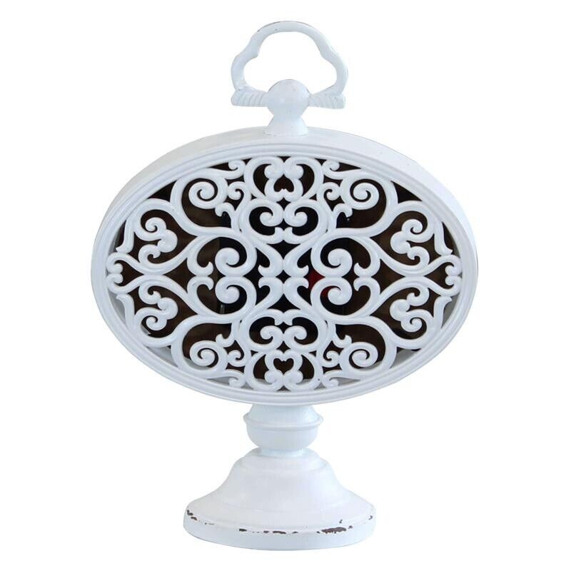 OROLOGIO DA APPOGGIO LUDOVIC TONDO IN FERRO BIANCO 16,5 X 8,5 X H22,5 CM