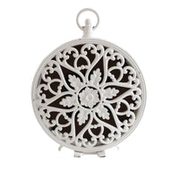 OROLOGIO DA APPOGGIO MARIN TONDO IN FERRO BIANCO 14 X 5,5 X H18,5 CM