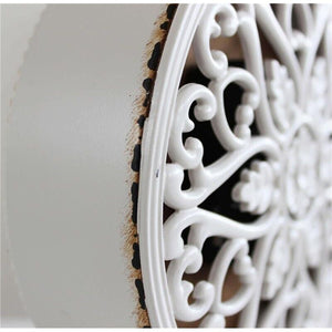 OROLOGIO DA APPOGGIO MARIN TONDO IN FERRO BIANCO 14 X 5,5 X H18,5 CM