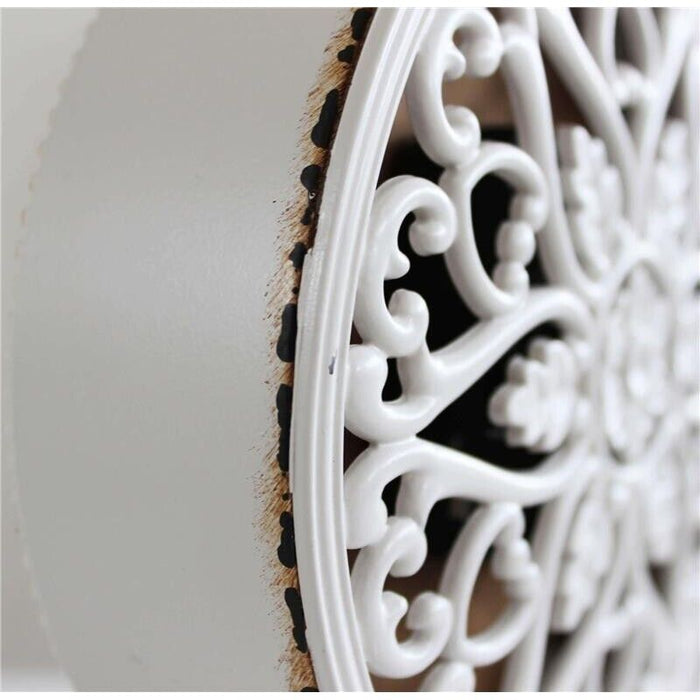 OROLOGIO DA APPOGGIO MARIN TONDO IN FERRO BIANCO 14 X 5,5 X H18,5 CM