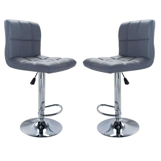 SGABELLO DA BAR ISAAC IN METALLO E SIMILPELLE DI COLORE GRIGIO