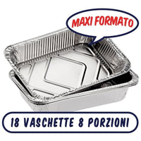 MAURY'S CONTENITORI ALLUMINIO 8 PORZIONI 18PZ PER COTTURA E CONSERVAZIONE ALIMENTI