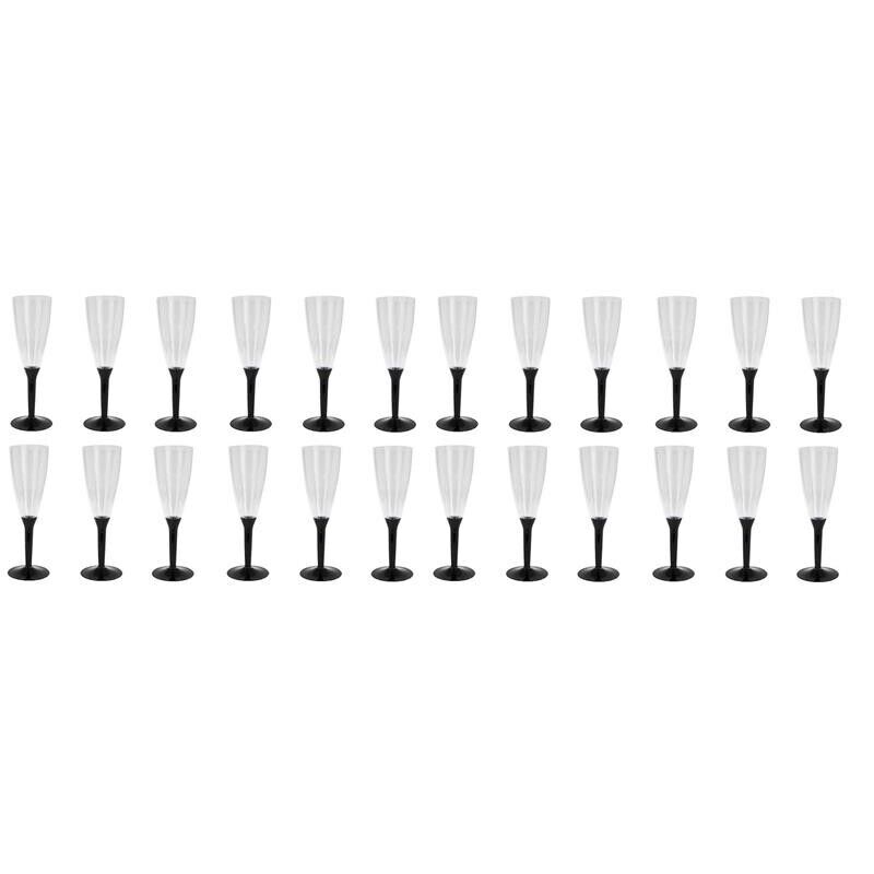 FLUTE CON BASE NERA IN CONFEZIONE DA 24 PEZZI REALIZZATI IN PLASTICA