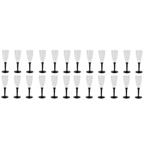 FLUTE CON BASE NERA IN CONFEZIONE DA 24 PEZZI REALIZZATI IN PLASTICA