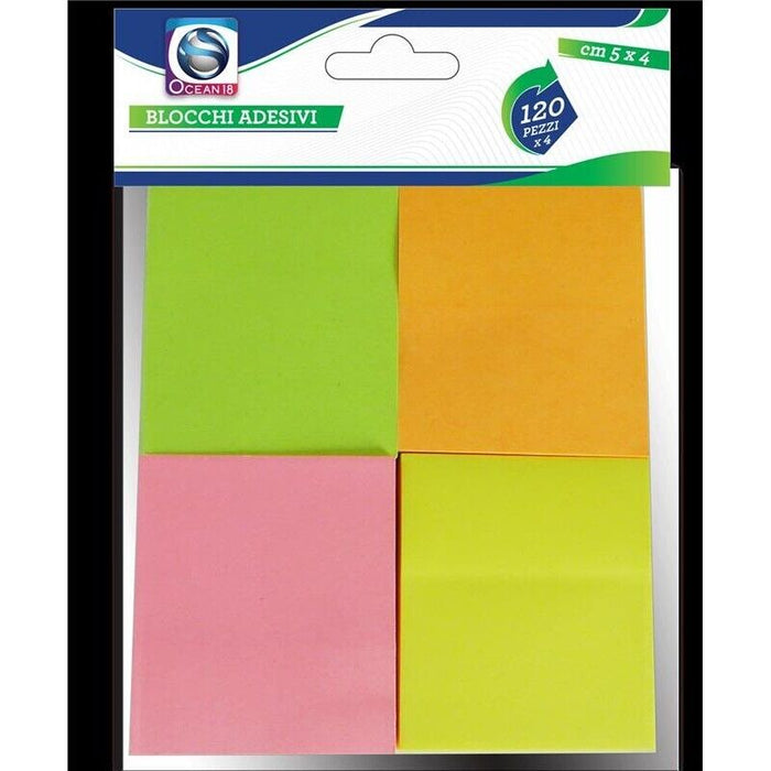 BLOCCHI ADESIVI IN SET DA 120 FOGLI X 4 PACCHI  5 X 4 CM
