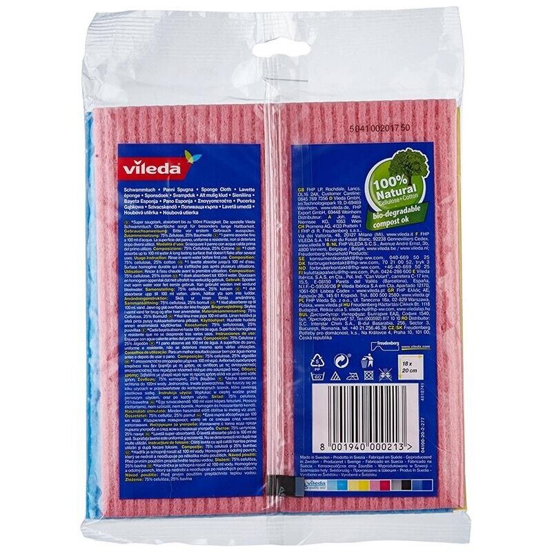 VILEDA 3 PANNI SPUGNA SUPER ASSORBENTI