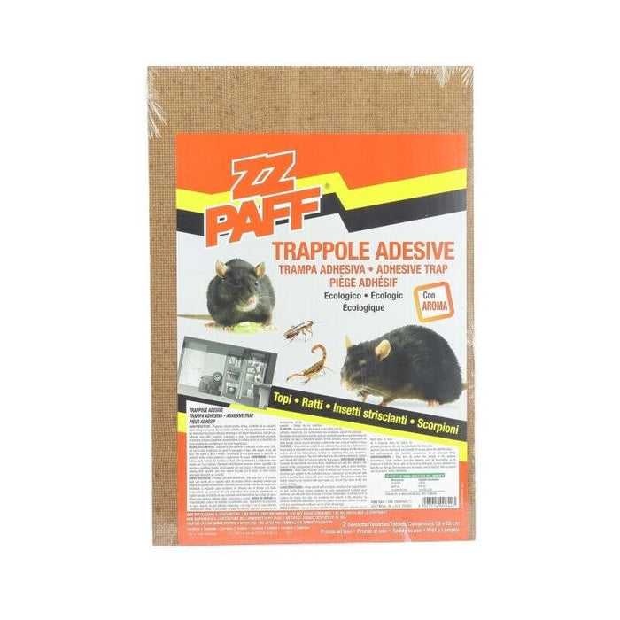 ZZ PAFF TRAPPOLE ADESIVE PER TOPI IN SET DA 2 PEZZI