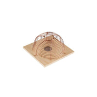 TRAPPOLA PER TOPI A CESTINO IN FILO DI FERRO ZINCO-RAMATO CON BASE IN LEGNO