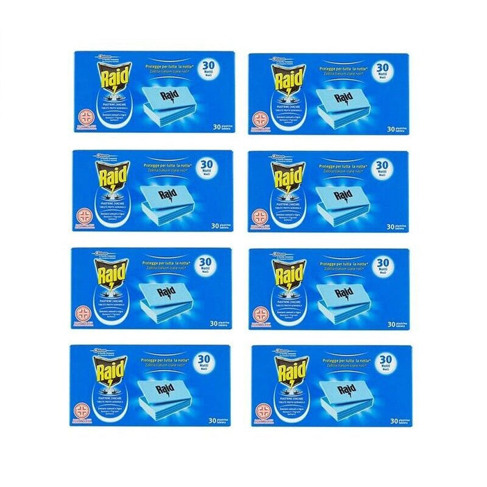 240 RAID PIASTRINE RICARICA PER 30 NOTTI LAMINATE IN CONFEZIONI DA 30