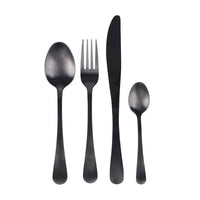 SET 16 POSATE 5TH AVENUE IN COLORE NERO SATINATO