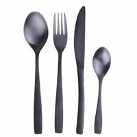 SET 16 POSATE MANHATTAN IN COLORE NERO SATINATO