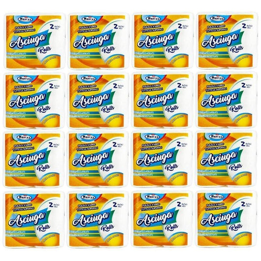 12 MAURY'S CARTA ASCIUGATUTTO CUCINA 2 ROTOLI 2 VELI ASCIUGA ROLLS 380GR