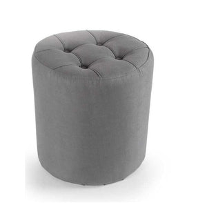 POUF IN VELLUTO CON EFFETTO TRAPUNTATO 40XH43 CM IN COLORE GRIGIO