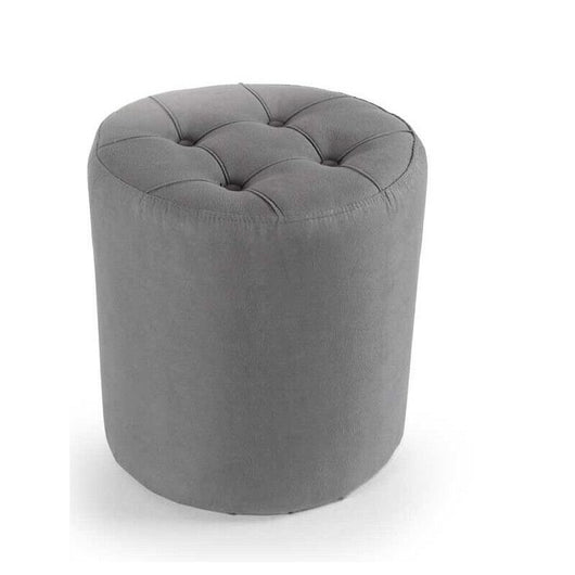 POUF IN VELLUTO CON EFFETTO TRAPUNTATO 40XH43 CM IN COLORE GRIGIO