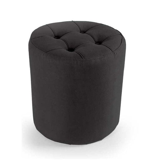 POUF IN VELLUTO CON EFFETTO TRAPUNTATO 40XH43 CM IN COLORE NERO